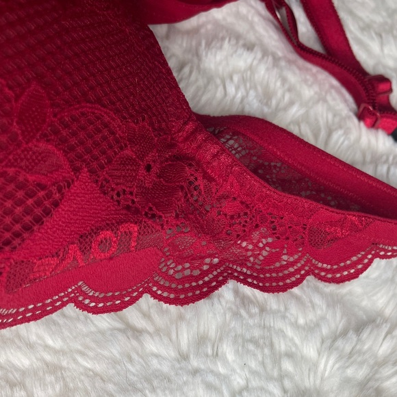 XO Plunge Push-Up Tattoo Lace Straight Back Bra 46D - Picture 10 of 16